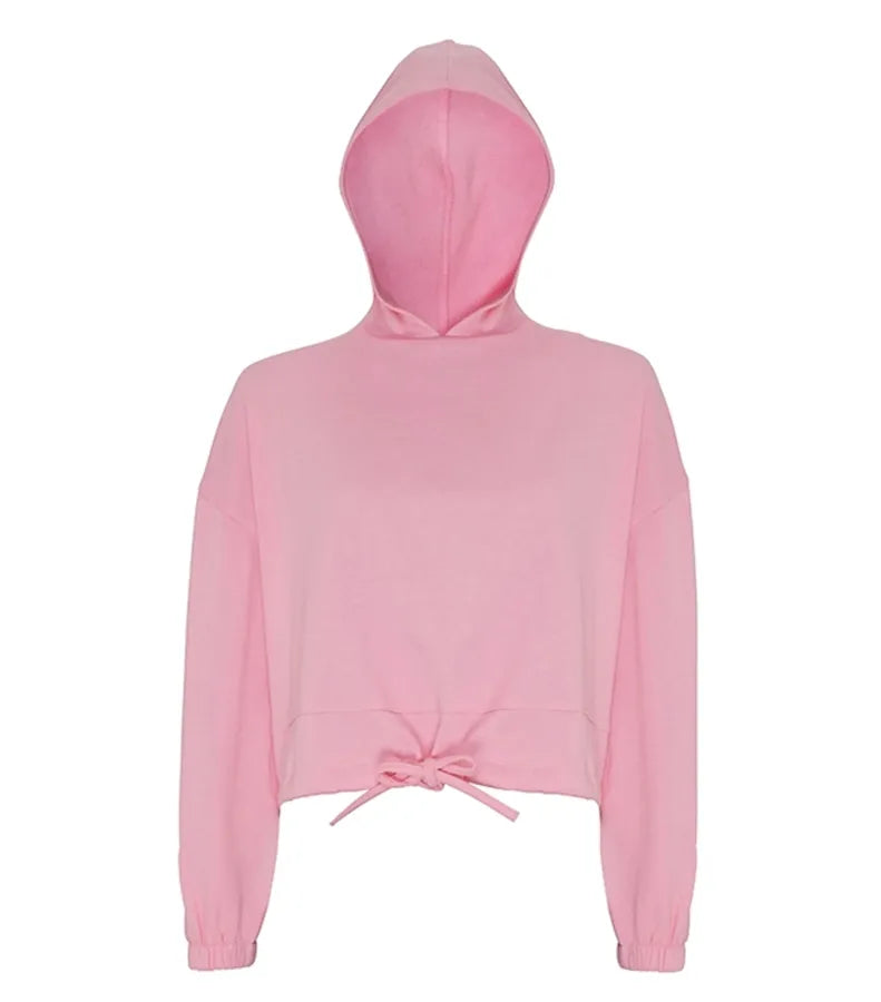 Womens Cropped Oversize Hoodie LightPink