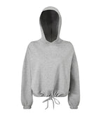 Womens Cropped Oversize Hoodie Heathergrey