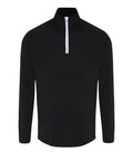 Mens TriDri® long Sleeve Performance 1/4 Zip Black/White