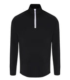 Mens TriDri® long Sleeve Performance 1/4 Zip Black/White