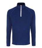 Mens TriDri® long Sleeve Performance 1/4 Zip Navy/White