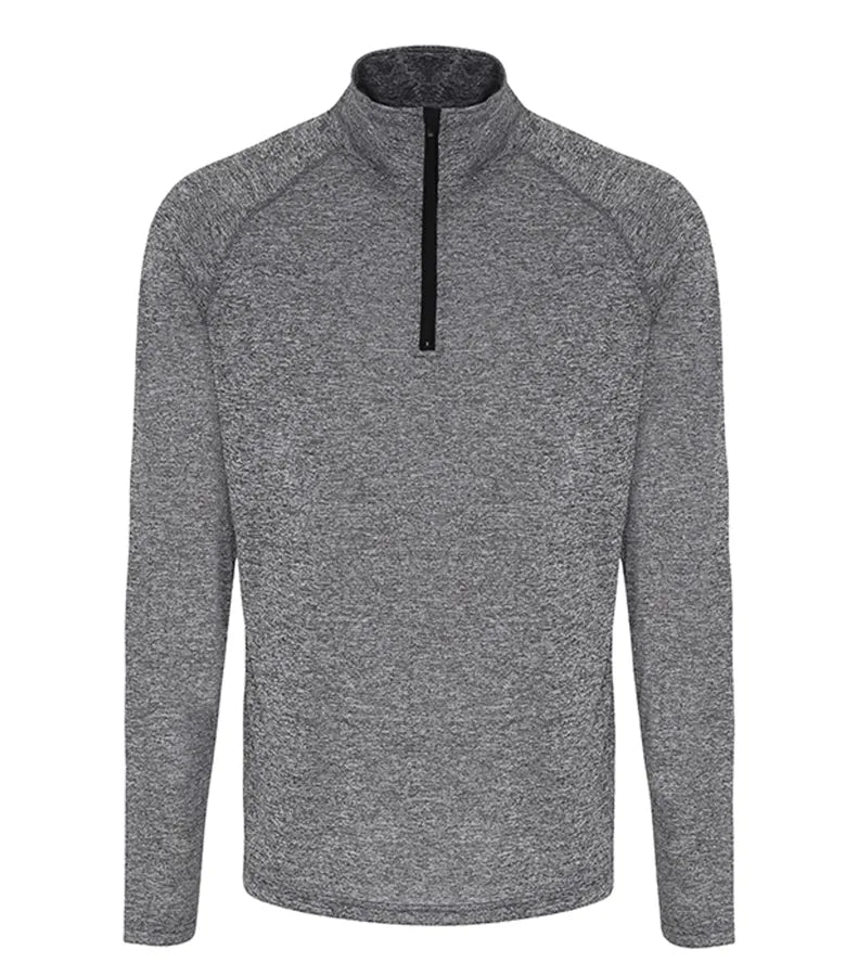 Mens TriDri® long Sleeve Performance 1/4 Zip Bl.Melange/Black