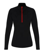 Womens TriDri® Performance 1/4 Zip Black/Red