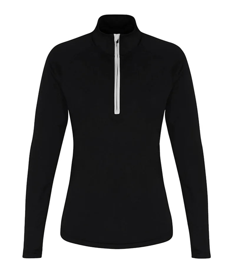 Womens TriDri® Performance 1/4 Zip Black/White