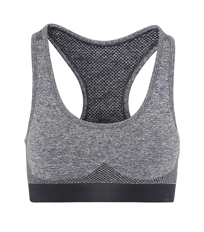 Womens Seamless "3D Fit" Multi-sport Sculpt Bra Charcoal