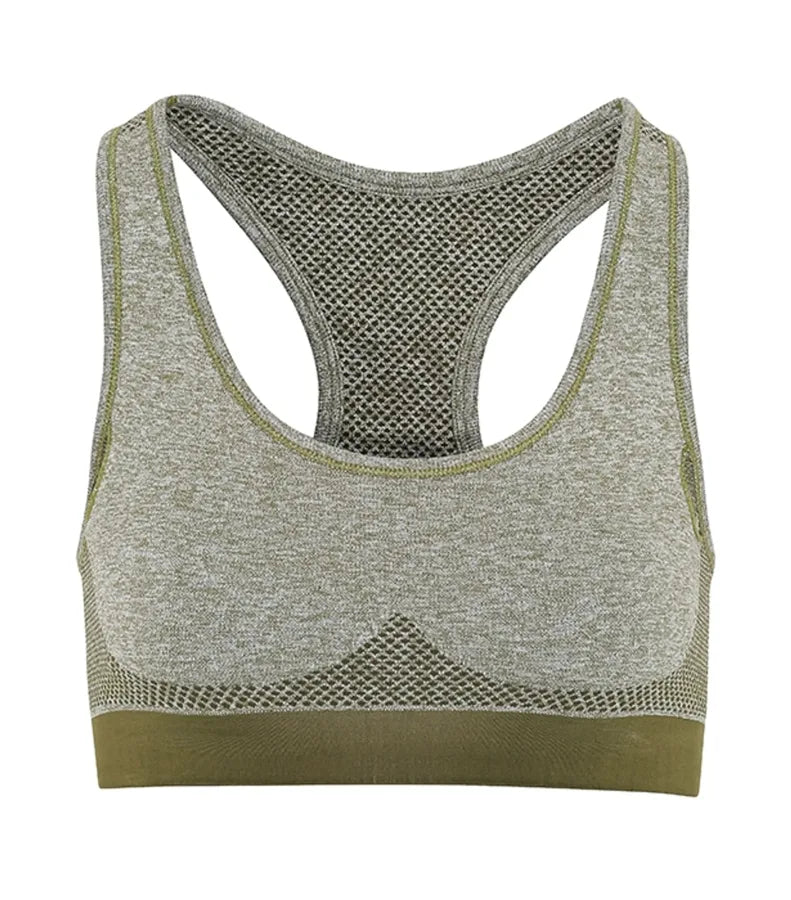 Womens Seamless "3D Fit" Multi-sport Sculpt Bra Olive