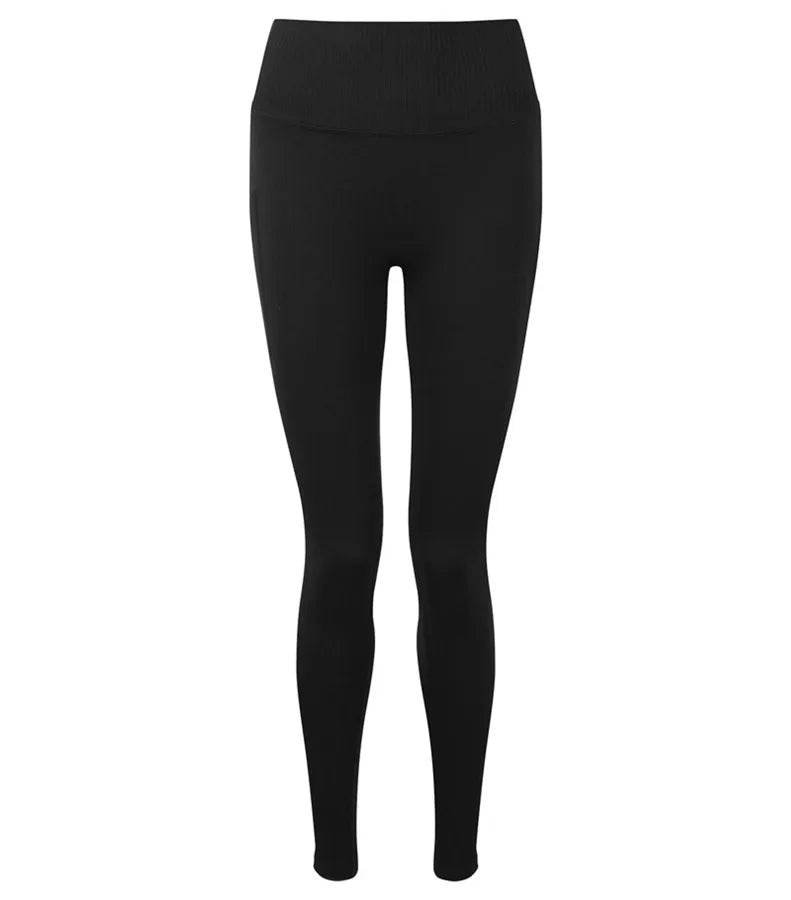Womens TriDri® Ribbed Seamless Multi-Sport Legging Black