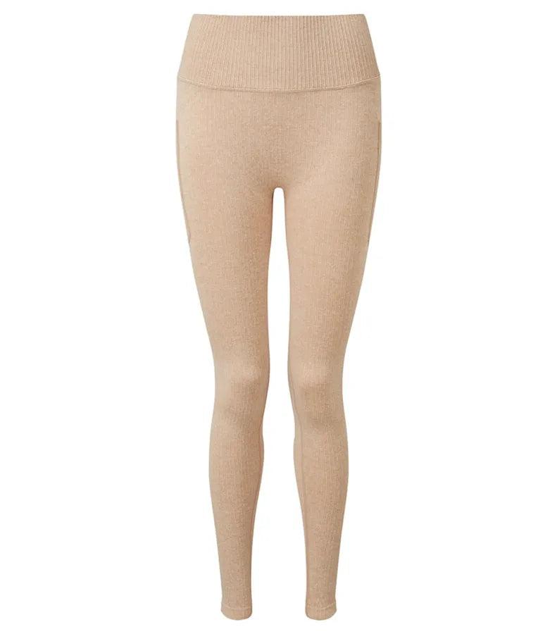 Womens TriDri® Ribbed Seamless Multi-Sport Legging NudeMelange