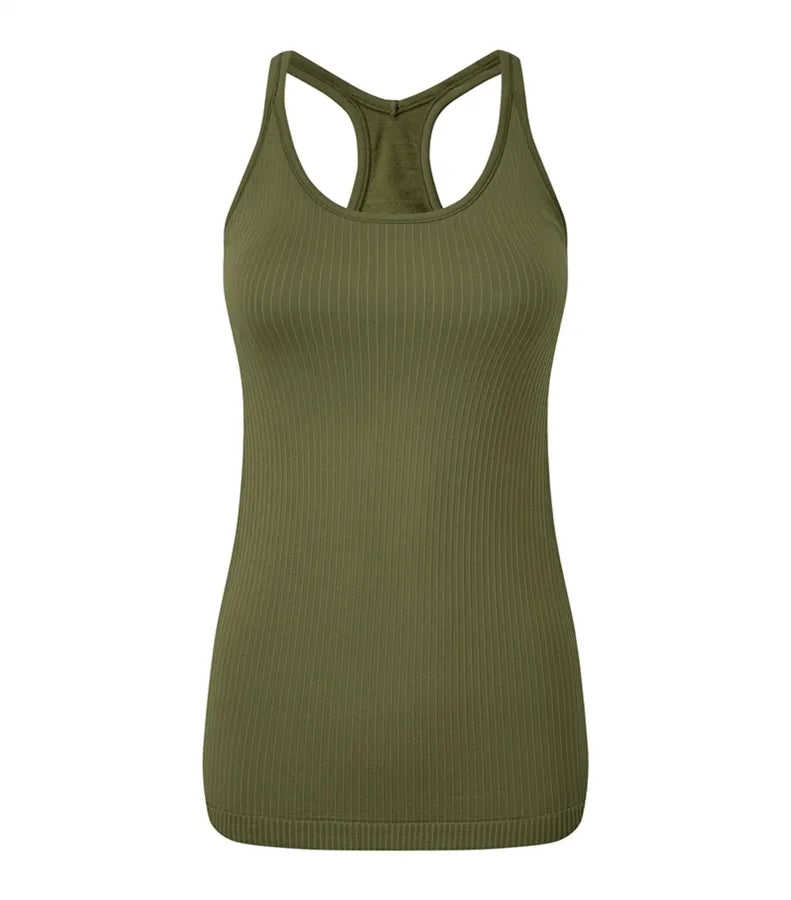Womens TriDri® Seamless "3D Fit" Multi-sport Sculp Olive