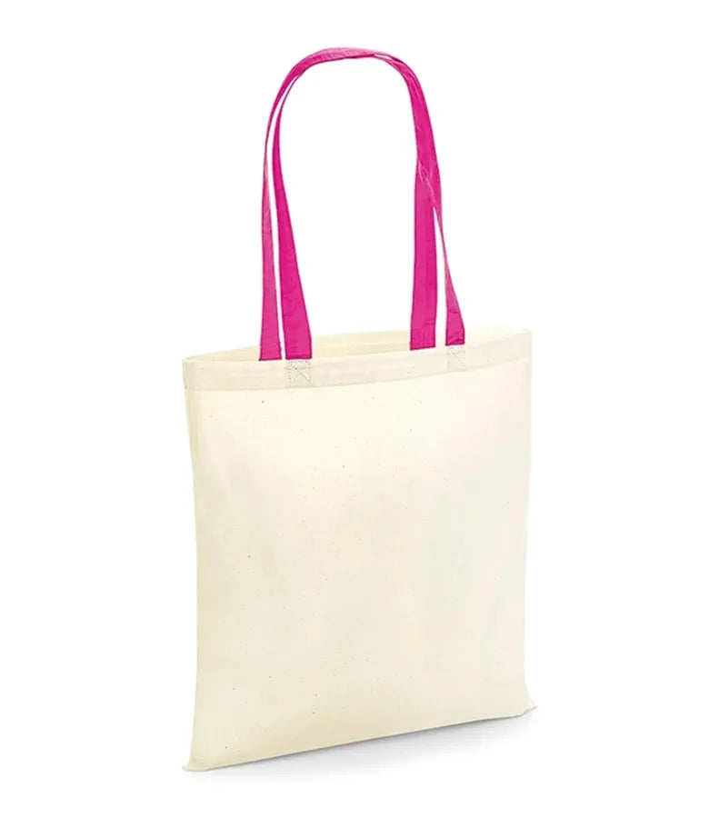 Bag for Life - Contrast Handles Natural/Fuchsia