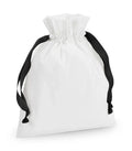 Cotton Gift Bag with Ribbon Drawstring SoftWhite/Black