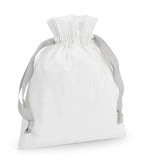 Cotton Gift Bag with Ribbon Drawstring SoftWhite/LightGrey