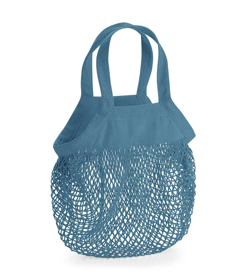 Organic Cotton Mini Mesh Grocery Bag AirforceBlue