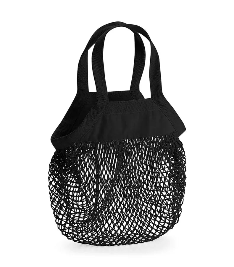 Organic Cotton Mini Mesh Grocery Bag Black