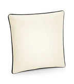 Fairtrade Cotton Piped Cushion Cover Natural/Black