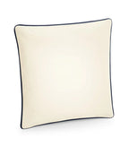 Fairtrade Cotton Piped Cushion Cover Natural/FrenchNavy