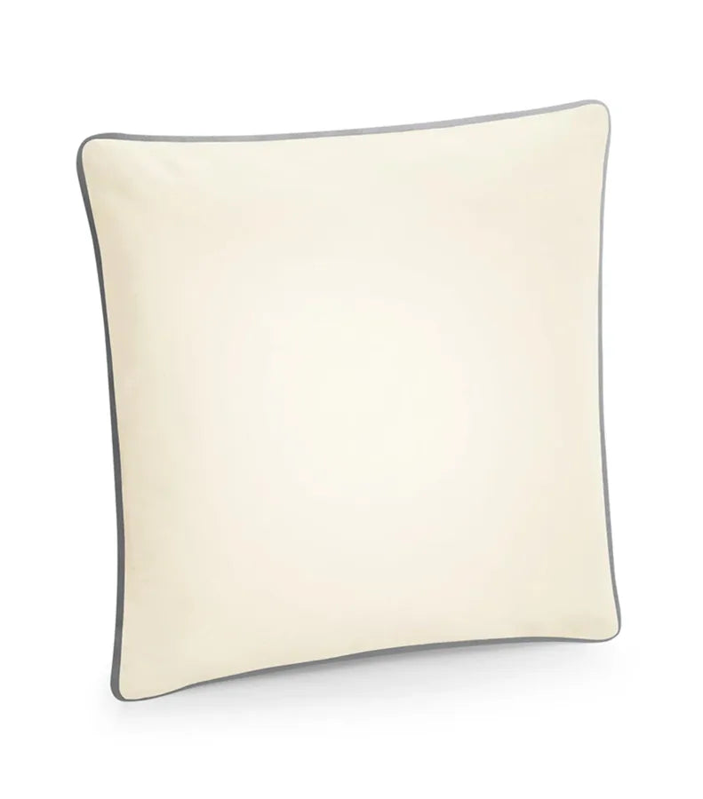 Fairtrade Cotton Piped Cushion Cover Natural/LightGrey