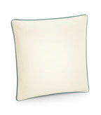 Fairtrade Cotton Piped Cushion Cover Natural/SageGreen