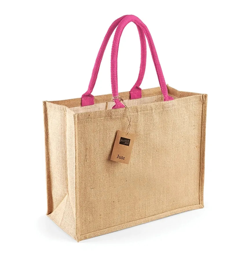 Jute Classic Shopper Natural/Fuchsia