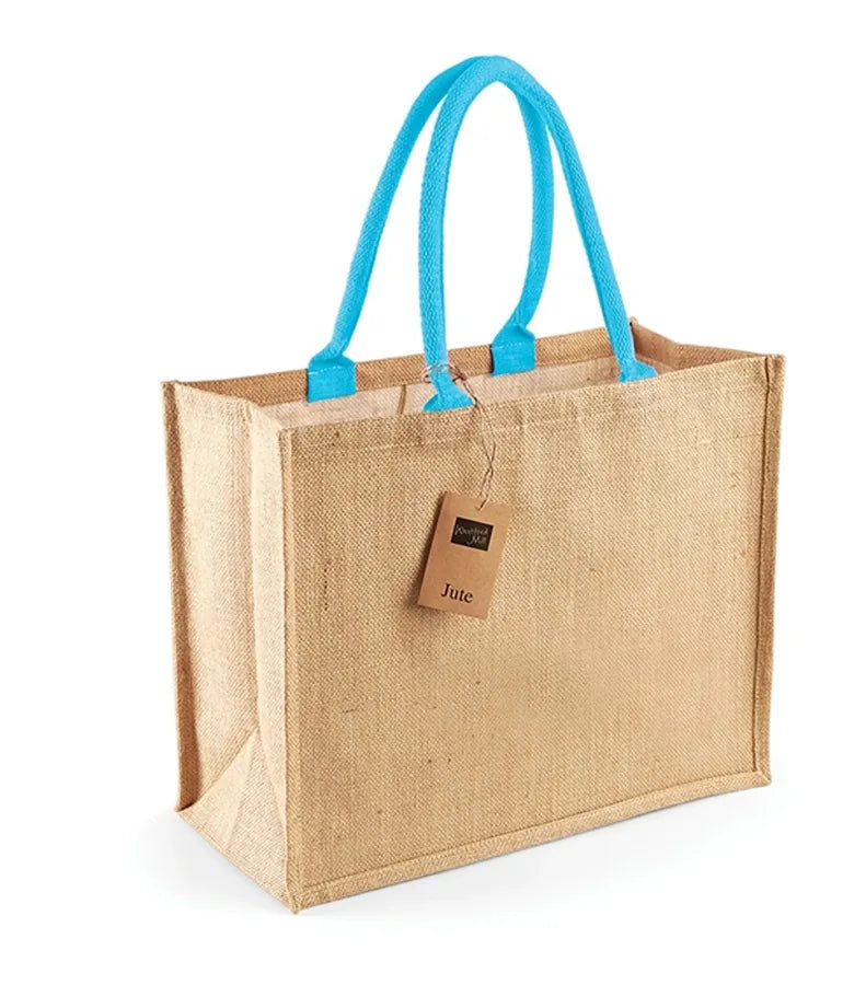 Jute Classic Shopper Natural/SurfBlue