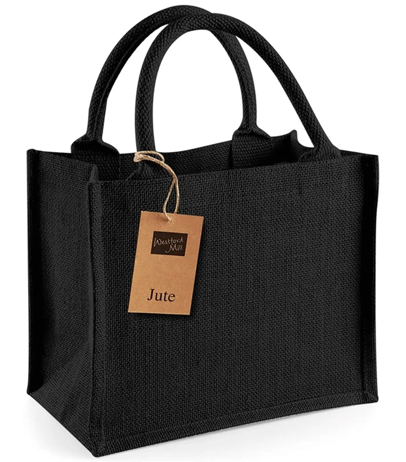 Jute Mini Gift Bag Black/Black