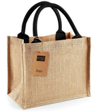 Jute Mini Gift Bag Natural/Black
