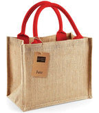 Jute Mini Gift Bag Natural/BrightRed