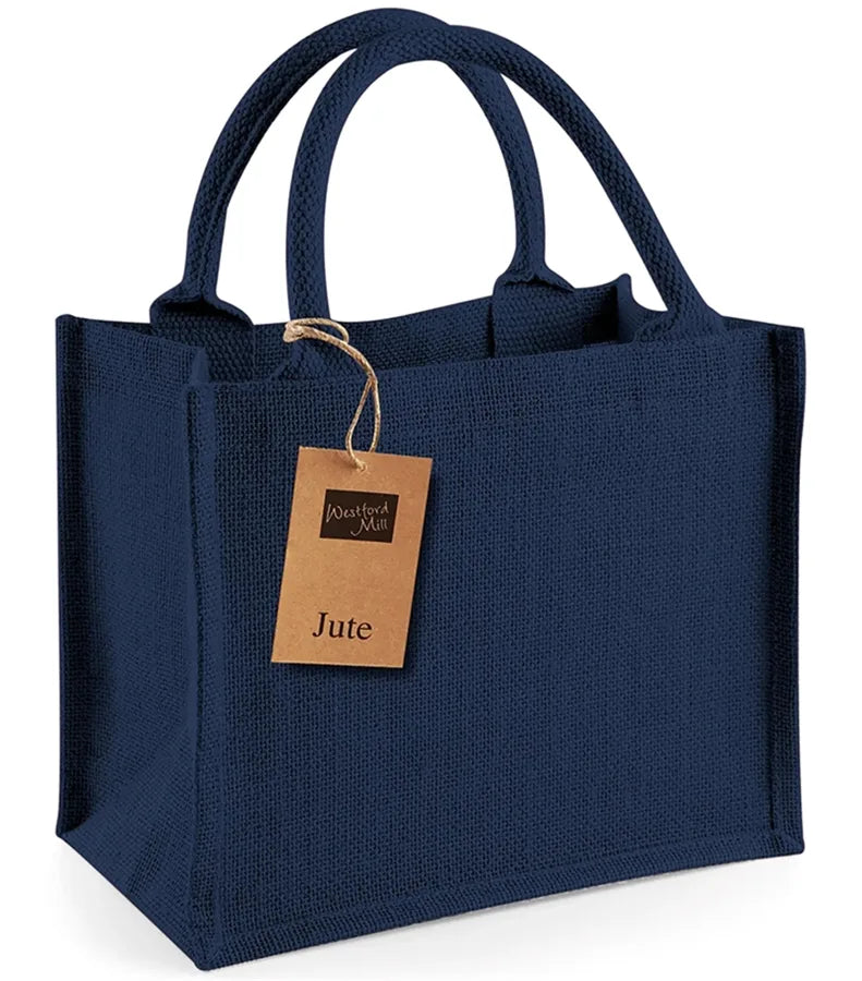 Jute Mini Gift Bag Navy/Navy