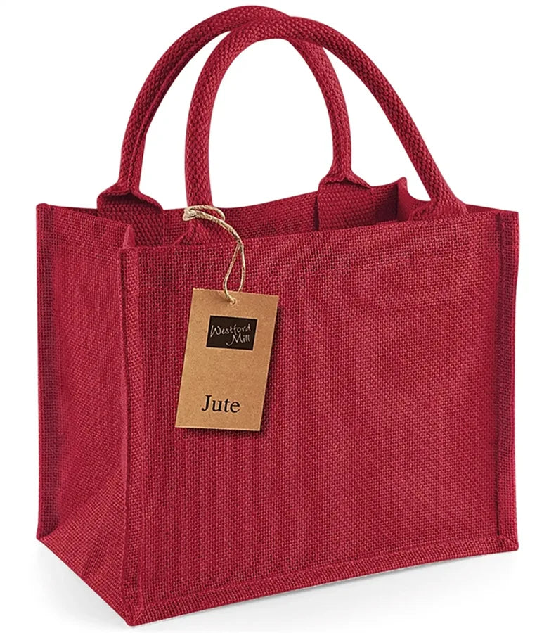 Jute Mini Gift Bag Red/Red