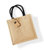 Jute Midi Tote Natural/Black