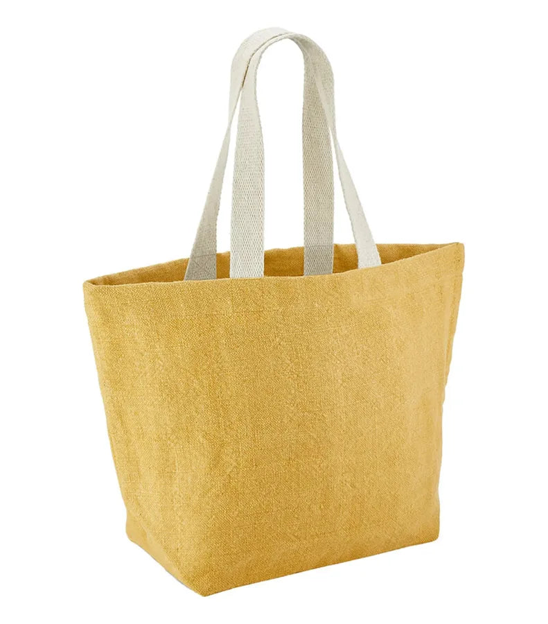 Soft Washed Jute Beach Bag Saffron
