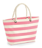 Nautical Beach Bag Natural/Pink