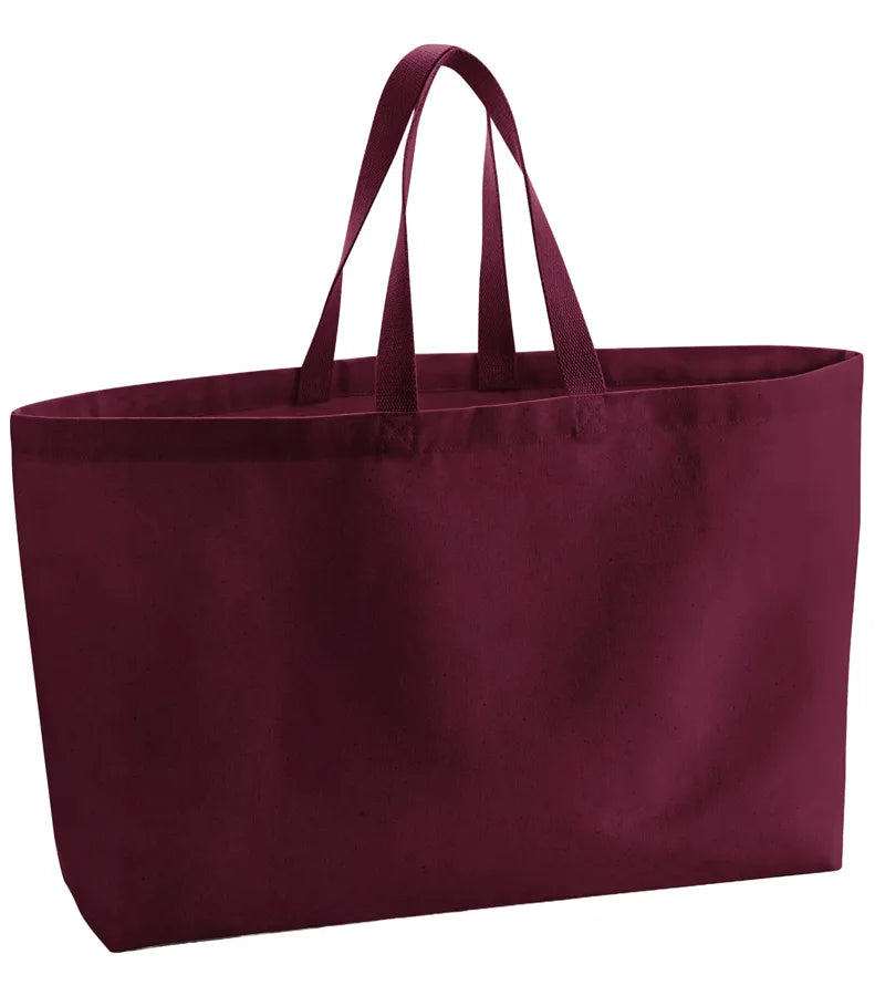 Heavyweight Canvas Oversized Tote Bag Burgundy