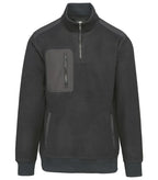 Unisex Eco-Friendly Fleece With Zipped Neck Dark Grey