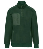 Unisex Eco-Friendly Fleece With Zipped Neck Forest Green