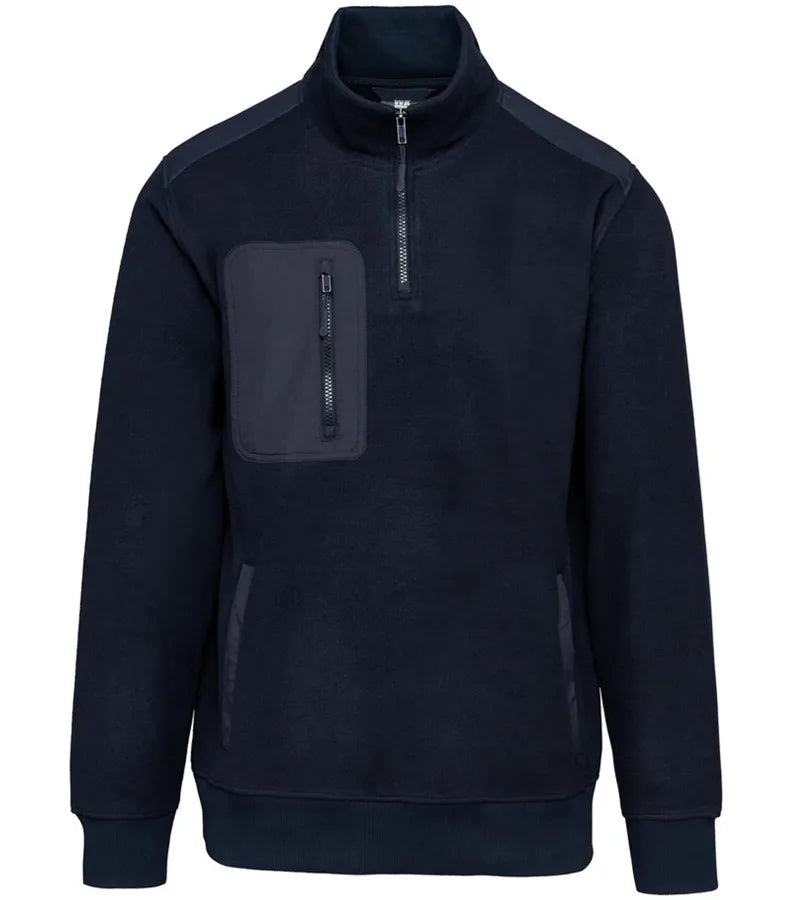 Unisex Eco-Friendly Fleece With Zipped Neck Navy