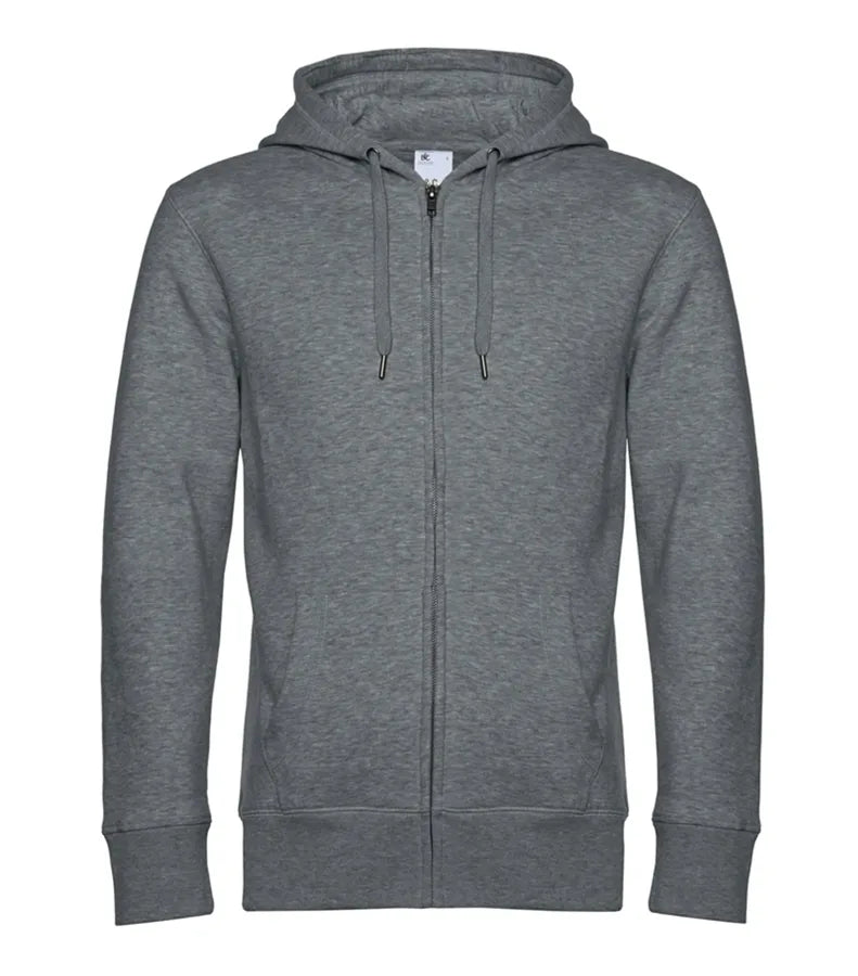 B&C KING Zipped Hood HeatherMidGrey