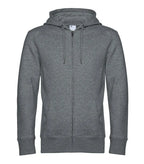 B&C KING Zipped Hood HeatherMidGrey