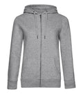 B&C QUEEN Zipped Hood HeatherGrey