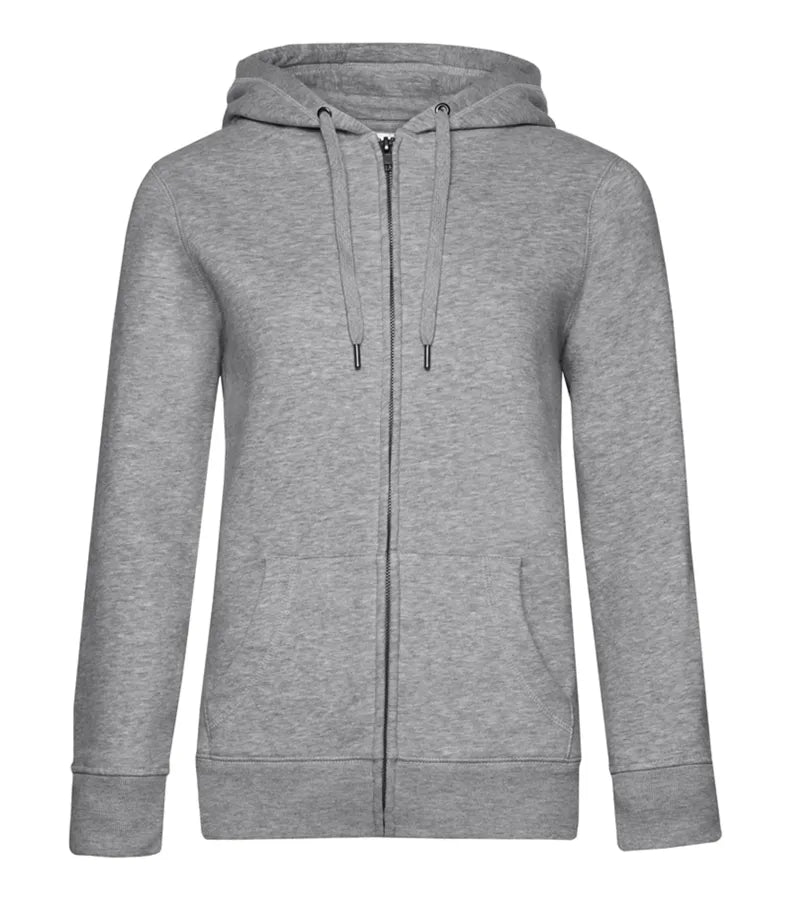 B&C QUEEN Zipped Hood HeatherGrey
