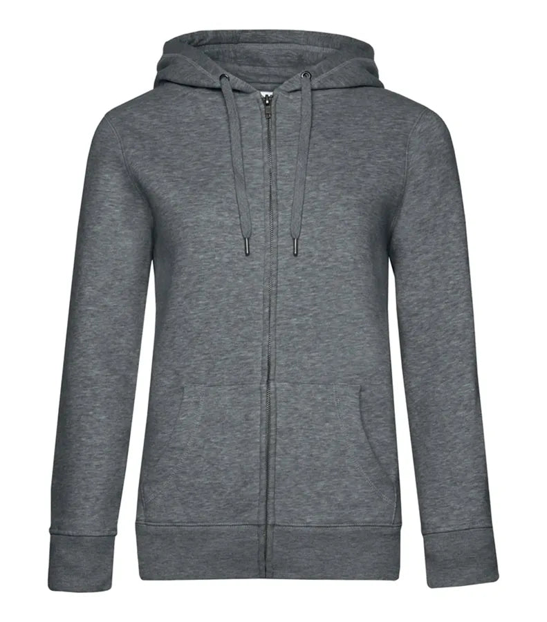 B&C QUEEN Zipped Hood HeatherMidGrey