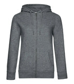 B&C QUEEN Zipped Hood HeatherMidGrey