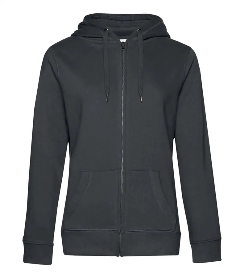 B&C QUEEN Zipped Hood Asphalt