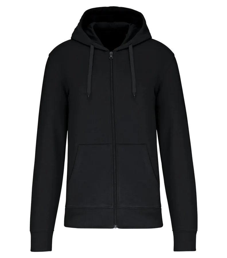 Men's Eco-Friendly Zip-Through Hoodie Black