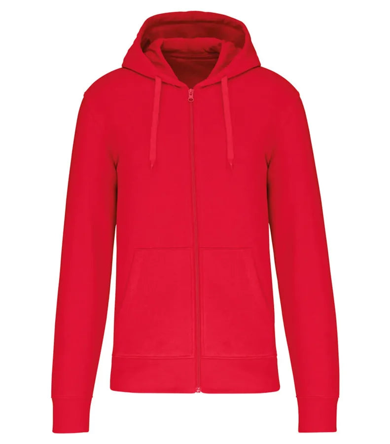 Men's Eco-Friendly Zip-Through Hoodie Red