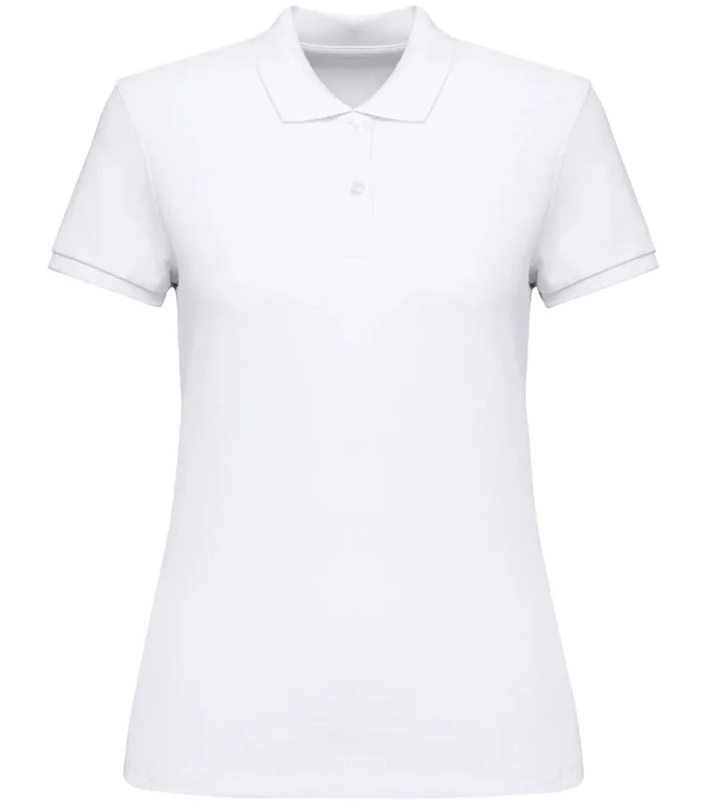 Ladies' Eco-Friendly Piqué Knit Polo Shirt White