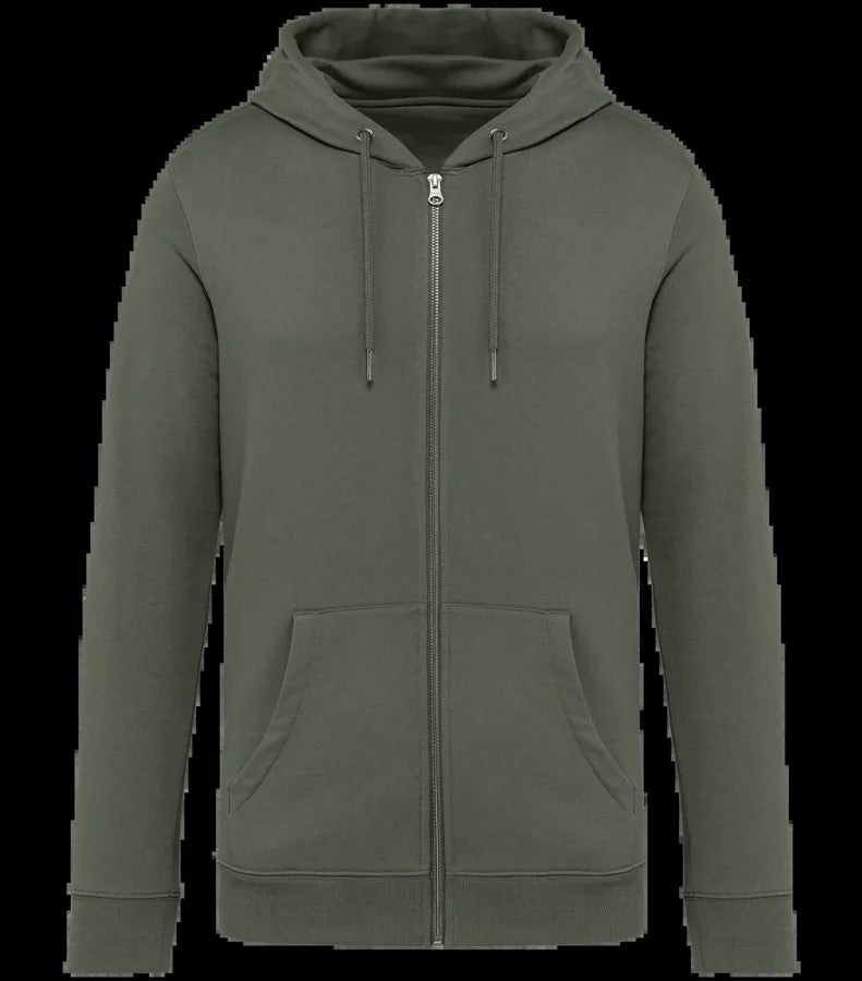 Unisex zip-up hooded sweatshirt 350gsm OrganicKhaki