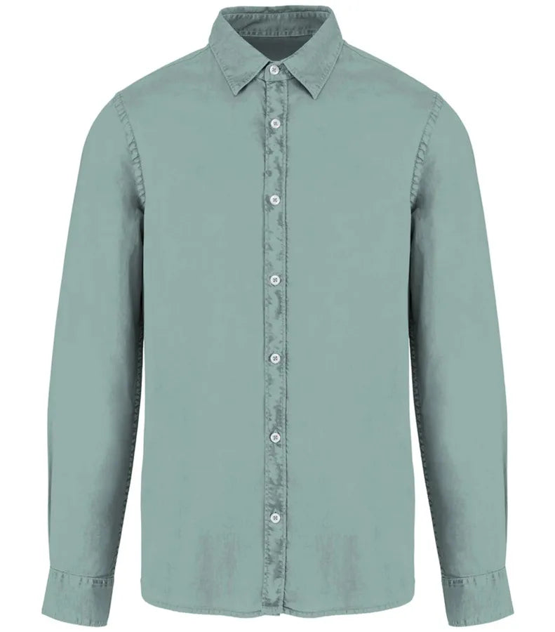 Men's washed shirt WashedJadeGreen