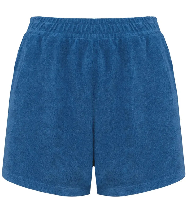 Ladies Terry Towel shorts RivieraBlue