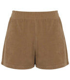 Ladies Terry Towel shorts CreamCoffee